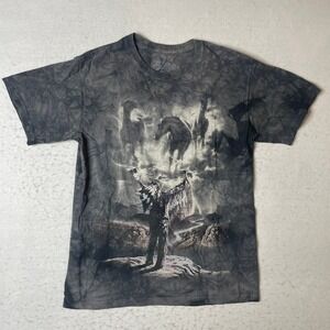 The Mountain Native American Indian Chief Horse Spirit T Shirt Tie Dye Men